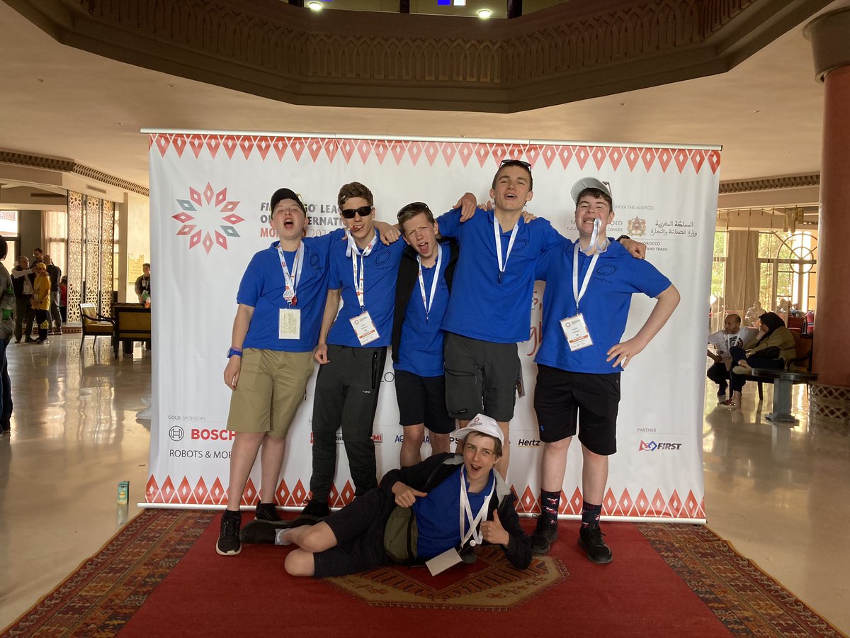 DHSRoboticsTeam's tweet photo. Official Finalist Medal 🏅 Presentation time - our official team 74 @DunblaneHS VoidTech Photograph from Marrakech #DHSProud #FLLOpenMorocco2023 #FIRST @FLLUK - thanks to everyone who worked very hard to make this happen for these kids - they’ve been awesome. https://t.co/55VemEQ05A