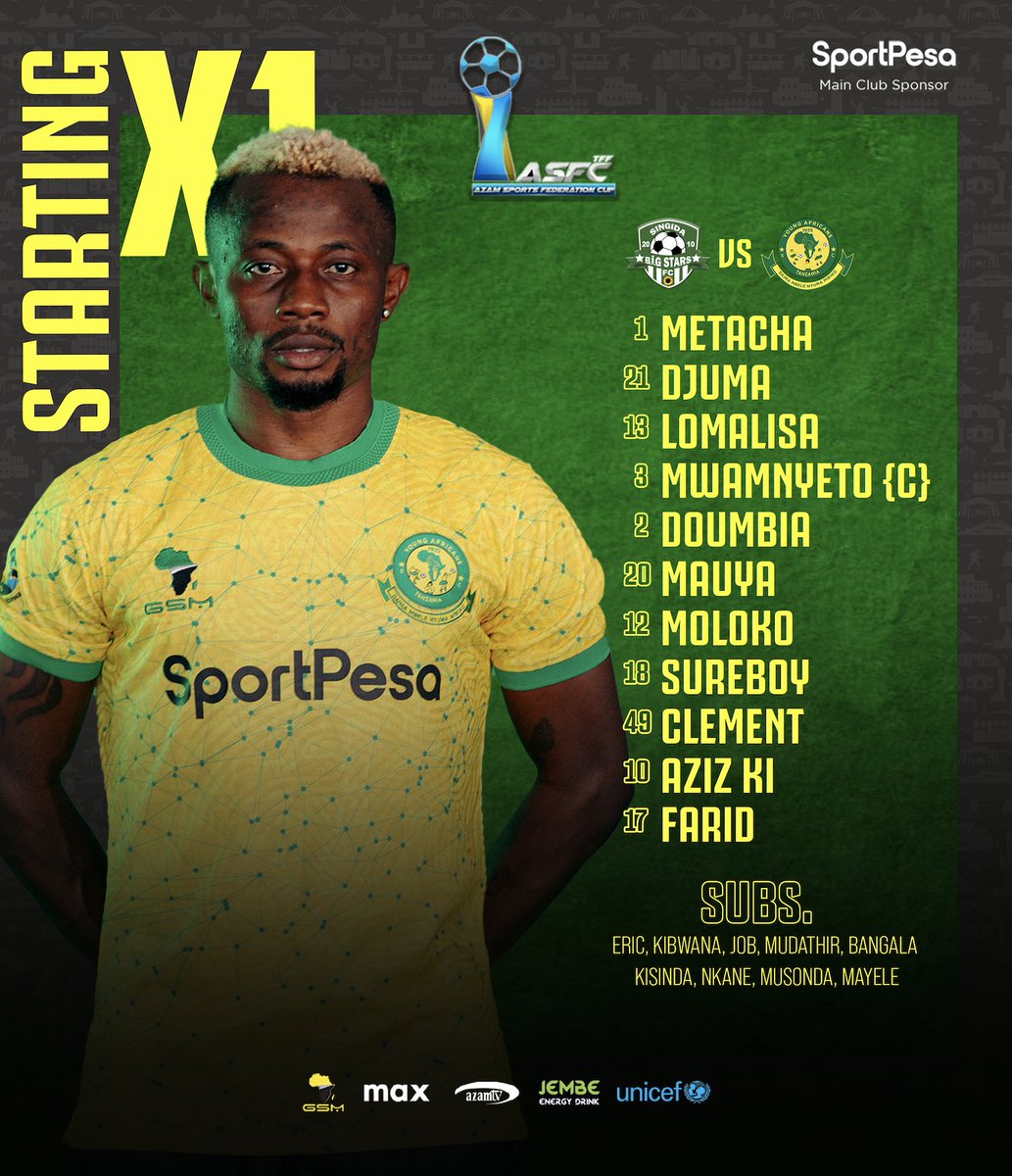 koncept_tv's tweet photo. Kikosi kinachoanza dhidi ya Singida Big Stars FC Leo #ASFCSemiFinal https://t.co/YoNzeKqKMi