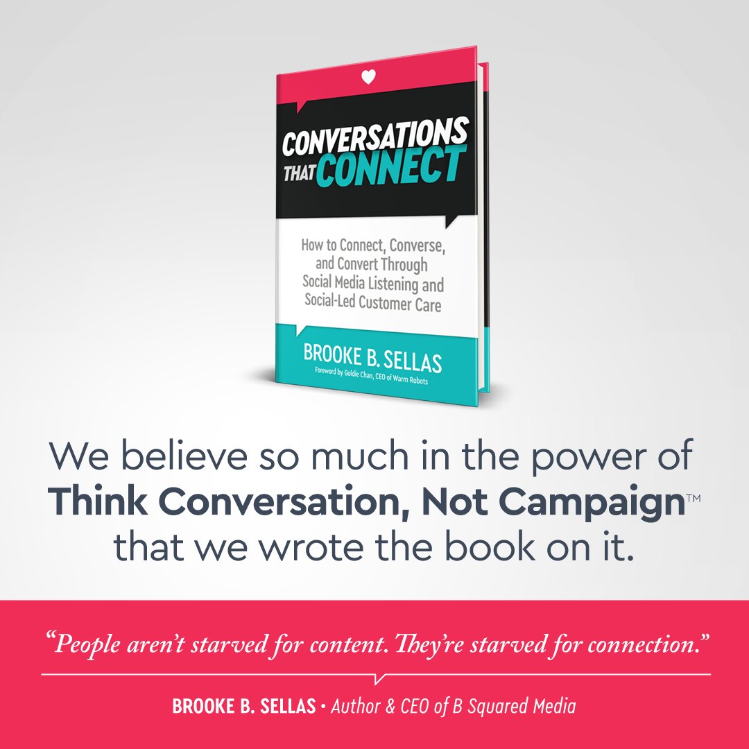 HelloBSquared's tweet photo. Great #CustomerCare is about teams, not tech. ๐
Get your copy of #ConversationsThatConnect for everlasting knowledge in social media marketing and growth.
We guarantee you will not be disappointed. ๐ https://t.co/UC9N1Za4x1
#ThinkConversation #CX #SMM https://t.co/eJMMaiKsUI
