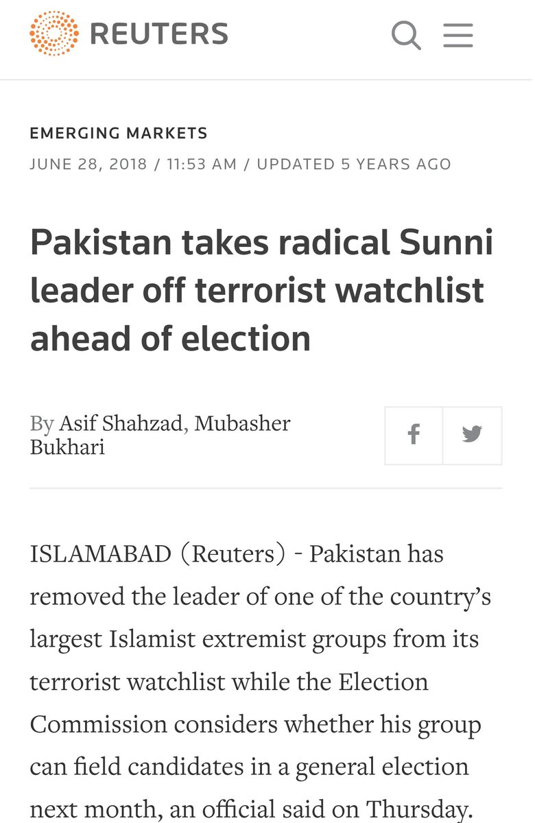 Terrorists rallied against violence? ASWJ, also known as ISIS- Mozambique, was banned in 2003. ASWJ's prominent leaders pledged their allegiance to Abu bakar. Selectors were so bell bent on hating PMLN that they removed Ludhianvi from the watch list just a month before GE2018.