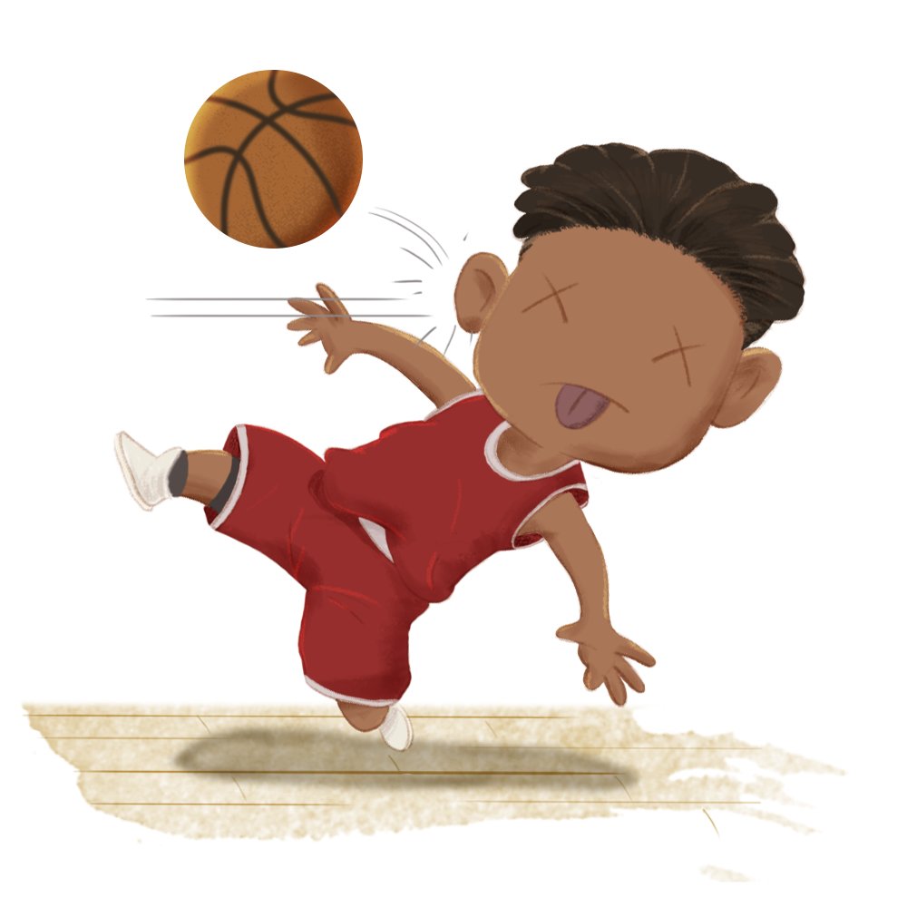 When life hits you in the face, ... just bounce it back.  😂    #basketball #nba #slamdunk #hardcourt #funnyart #digitalart #laughter #jokes #boink #ball #littleboy #player