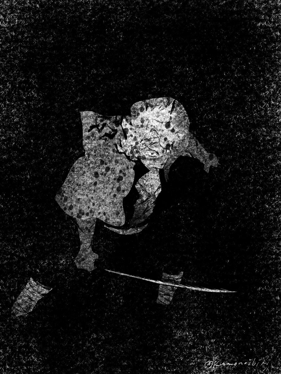 monochrome greyscale weapon sword demon slayer uniform male focus haori  illustration images