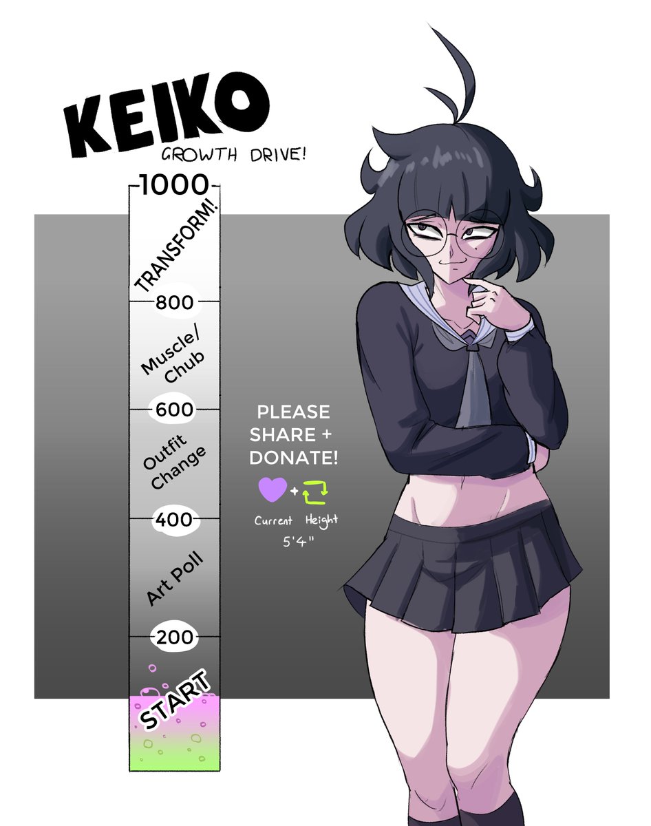 EmmArrSus's tweet photo. now's your chance to turn keiko into a busty GIANTESS!! introducing the long awaited KEIKO GROWTH DRIVE!

liking and retweeting will help increase her power, however donating to the ko-fi link in the replies will unlock some extra bonuses!! https://t.co/v9tXbqrIPg