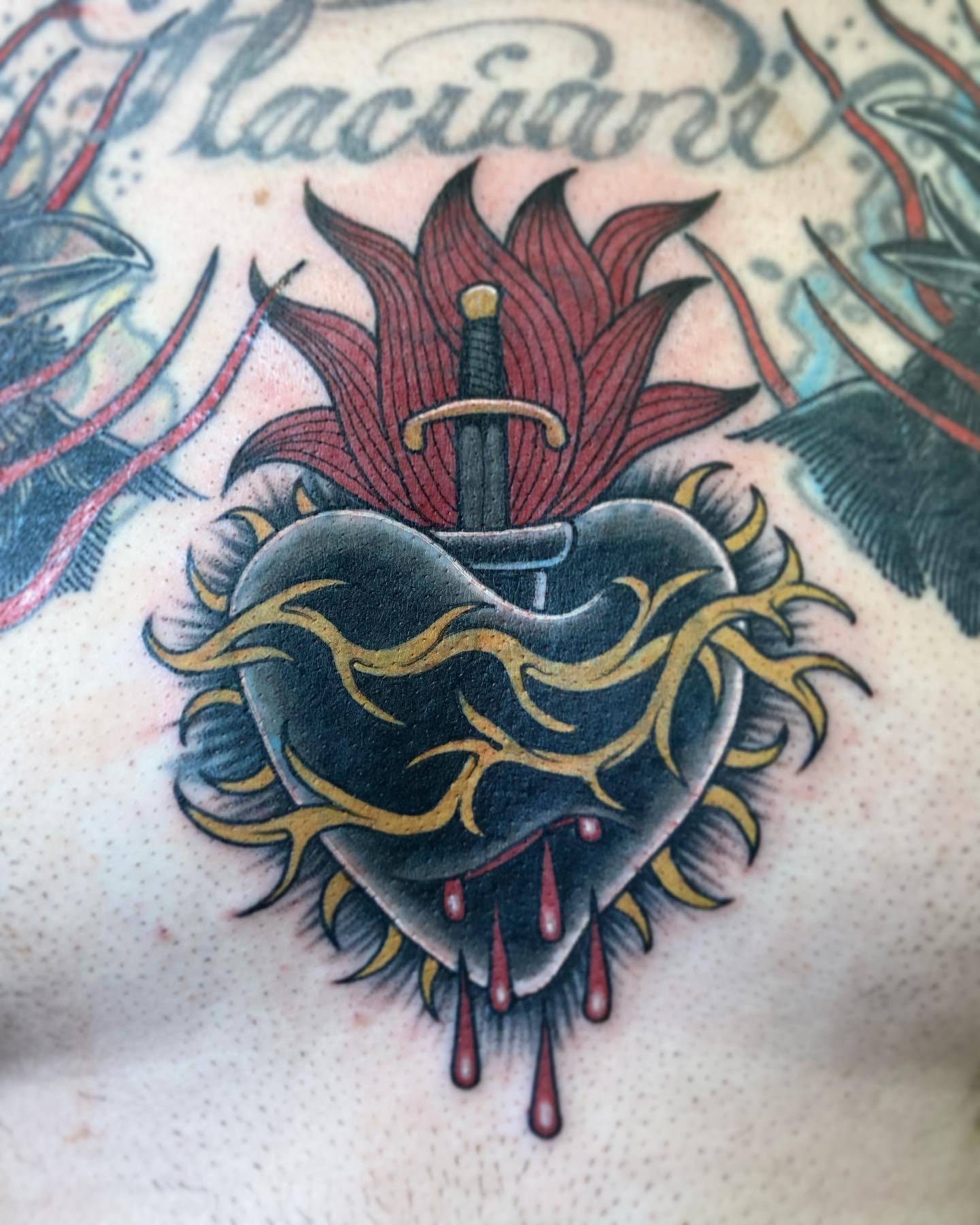 Update more than 70 american traditional sacred heart tattoo best in