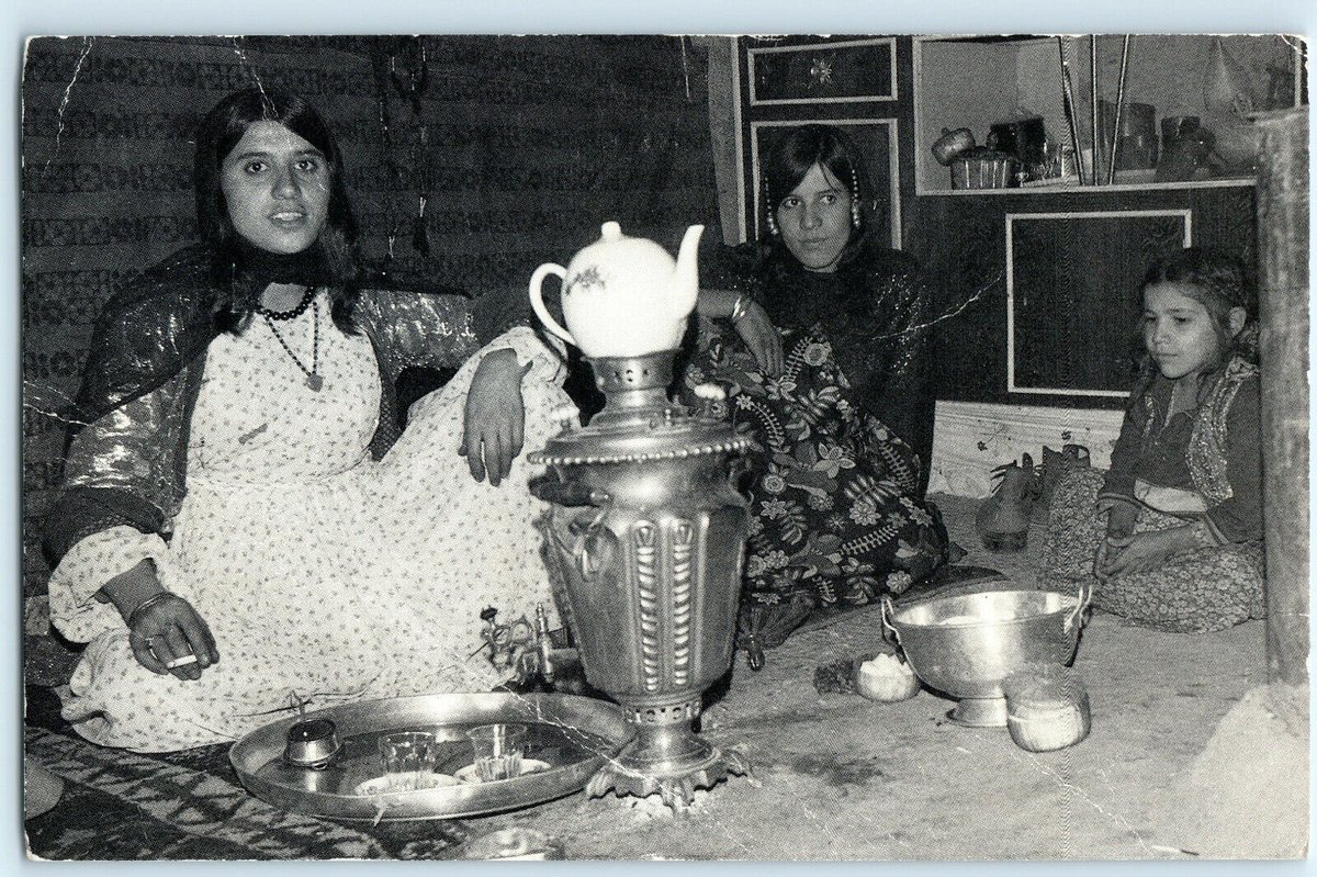 1980, postcard sent to Germany with the note 'Drinking tea in the tent of the Kurds, a stateless people…” Today, May 21, is International World Tea Day.