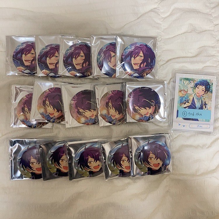 trd_thx's tweet photo. 【交換】あんスタ イベコレ缶バッジ
2022 WINTER Idol Side 

譲→忍 マヨイ 颯馬 夏目 嵐 斑 創 千秋 鉄虎 なずな ジュン　各5点

求→同種　茨(最優先)、異種　弓弦

最優先分に関して、ご不快でなければ、求1点に対して複数点提供可能です
大阪手渡し、郵送

検索からもお気軽にお声がけください。 https://t.co/NSegrzfBOK