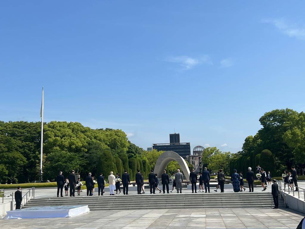 NOIweala's tweet image. A touching visit to the Hiroshima Peace Memorial Park with Prime Minister Kishida and leaders. May we know more, not less, peace in the world. @JPN_PMO