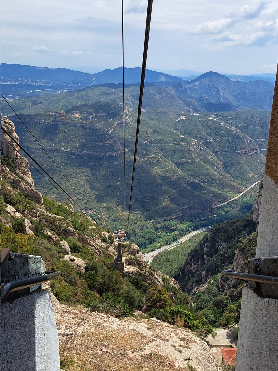 gwebsterED's tweet photo. A lovely few hours experiencing Catalonian culture outside the amazing Basilica in Montserrat. @ColaisteEanna TYs getting ready for the cable car back down. https://t.co/3gHWOBpR2V