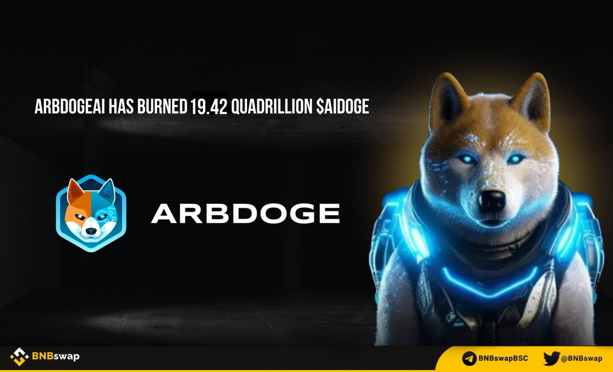BNBSwap's tweet photo. 📢 @ArbDogeAI has burned 19.42 Quadrillion $AIDOGE 🔥

🔸9.128% of #AIDOGE burned out of circulation forever

🔸Equivalent to  $5,827,912.21 (~3,207.4012 ETH)

Tx 👇
https://t.co/rW9Ctw57pK

#Aidogecrypto #AICODE #Memecoin #Crypto $ARB $ETH #Web3 #BNBswap https://t.co/D5JSLpNRSf