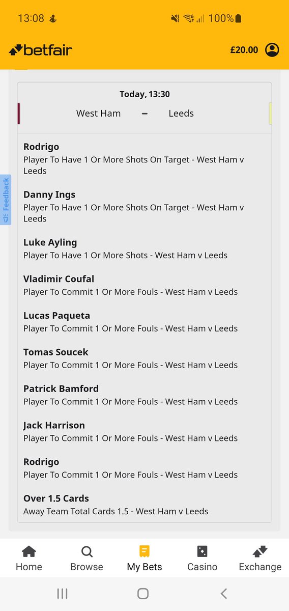 Danyull7's tweet photo. @BadManBetting I've mixed the bet builder with the fouls in the stats pack 🤞🏻🤞🏻🤞🏻 https://t.co/j1t72DG5Ok