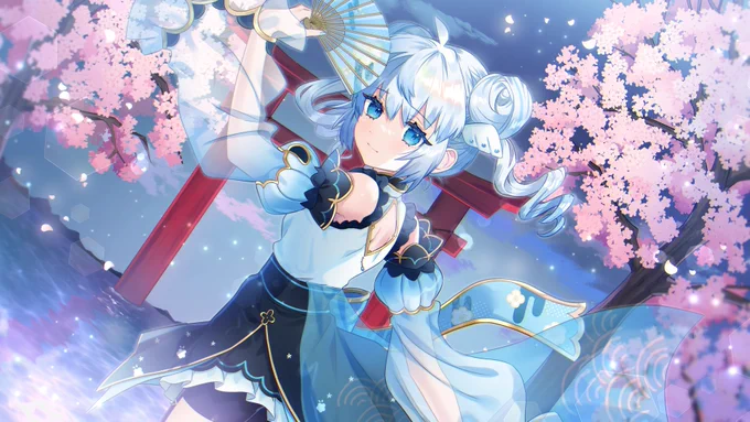 餅屋羽乃さんのオリジナル楽曲「可惜夜の残り火」のイラストを担当させていただきました! 表情差分も背景差分もあるのでぜひ動画で見てみてね