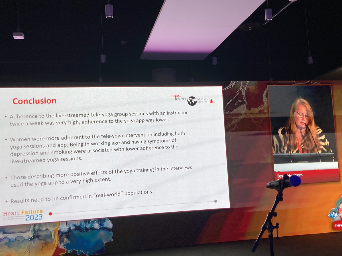 ACNAPPresident (@acnappresident) on Twitter photo #heartfailure2023 #nursing & allied professions 🏆 session
<a href="/towehedbom/">towe hedbom</a> presents on adherence to a teleyoga 🧘♀️ intervention
Adherence was higher in:
📌women
📌not working
📌not smoking
<a href="/prof_stromberg/">Anna Strömberg, RN, PhD, FESC, FAHA, FAAN</a> <a href="/DrJaarsma/">Tiny Jaarsma</a> <a href="/LeonieKlompstra/">Leonie Klompstra</a> #heartfailure2023 #nursing & allied professions 🏆 session
<a href="/towehedbom/">towe hedbom</a> presents on adherence to a teleyoga 🧘♀️ intervention
Adherence was higher in:
📌women
📌not working
📌not smoking
<a href="/prof_stromberg/">Anna Strömberg, RN, PhD, FESC, FAHA, FAAN</a> <a href="/DrJaarsma/">Tiny Jaarsma</a> <a href="/LeonieKlompstra/">Leonie Klompstra</a>