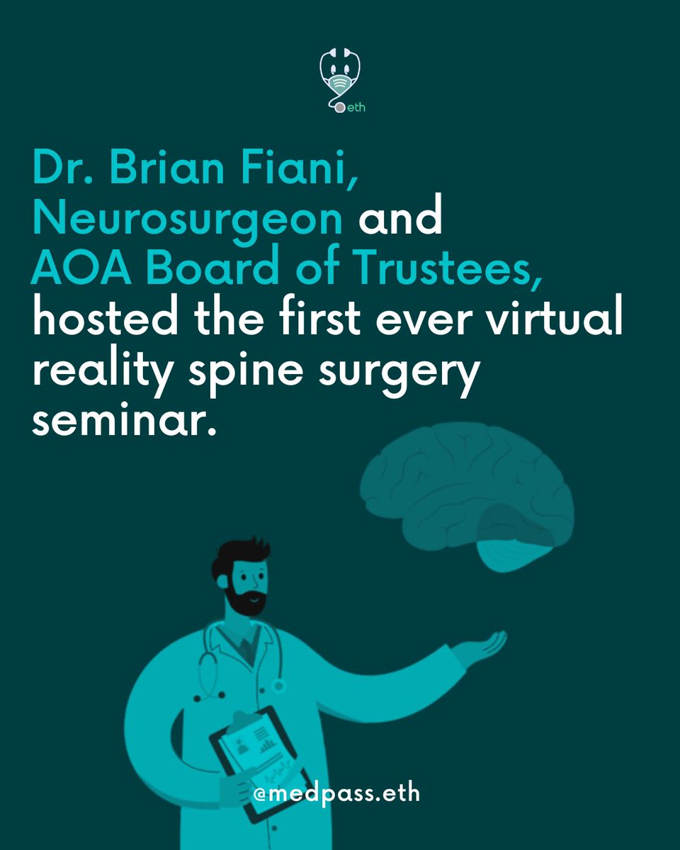 medpass's tweet photo. Dr. Brian Fiani, a neurosurgeon and AOA Board of Trustees, hosts the first-ever virtual reality spine surgery seminar!
The seminar took place at the NYC-MISS Symposium in December 2022, with 50 surgeons from 10 countries joining in. https://t.co/6fYXZ4Lsl4
