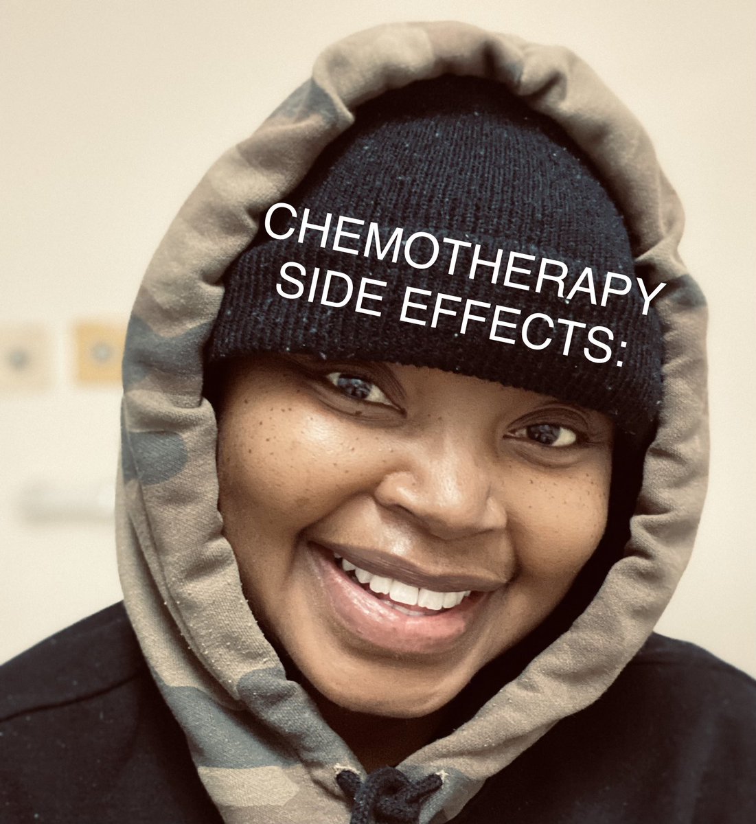 Had last Rad &amp; 1st Chemo, side effects that I should expect: Blood count drop, numbness of finger tips &amp; toes, low White Cell count, watery eyes &amp; nose, &amp; more of a burn in my radiated area due to the closeness of the Rad/Chemo. Peace. Passion. Positivity. #TerminallyFree