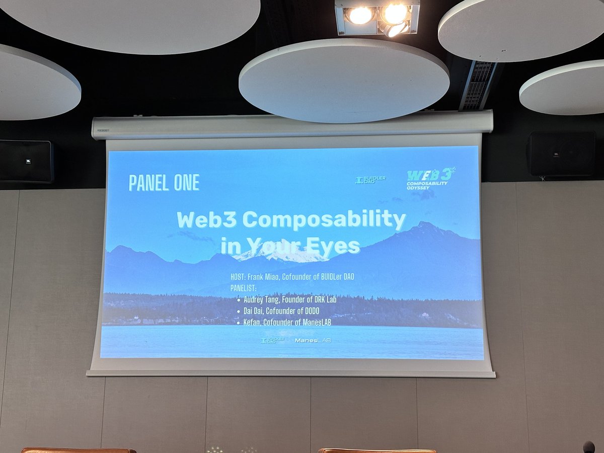DRK_Lab's tweet photo. Founder of DRK Lab @audrtyw
is discussing about #Web3Composability with co-founders of @BuidlerDAO, @ManesLAB and @BreederDodo in Montenegro.
#EDCON2023 #DRKinEDCON https://t.co/RZyx9Jr533