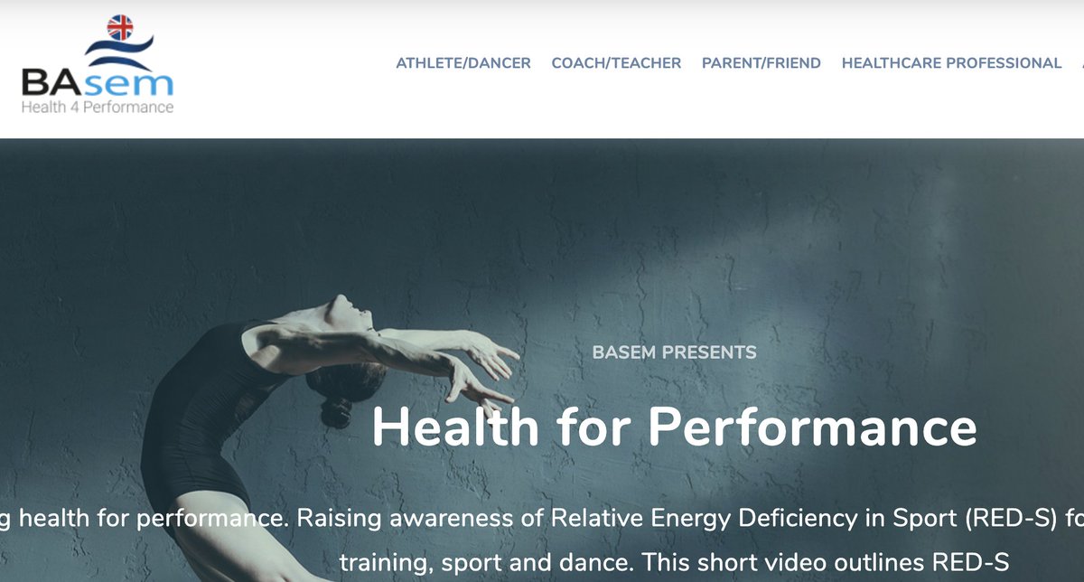 Open access website from <a href="/basem_uk/">basem_uk</a> with  information about RED-S for exercisers #athletes #dancers #coaches #healthcareprofessionals  health4performance.basem.co.uk