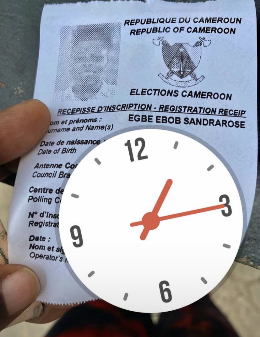 SandyRoseegbe51's tweet photo. Go get registered at Carrefour supermarket B’sadi Registration starts at 8am-4pm everyday for those in Douala. After the process, a receipt is given to u &amp; a date will be communicated to collect your voter's card. #letsdothis https://t.co/lAEZ9LRDSg