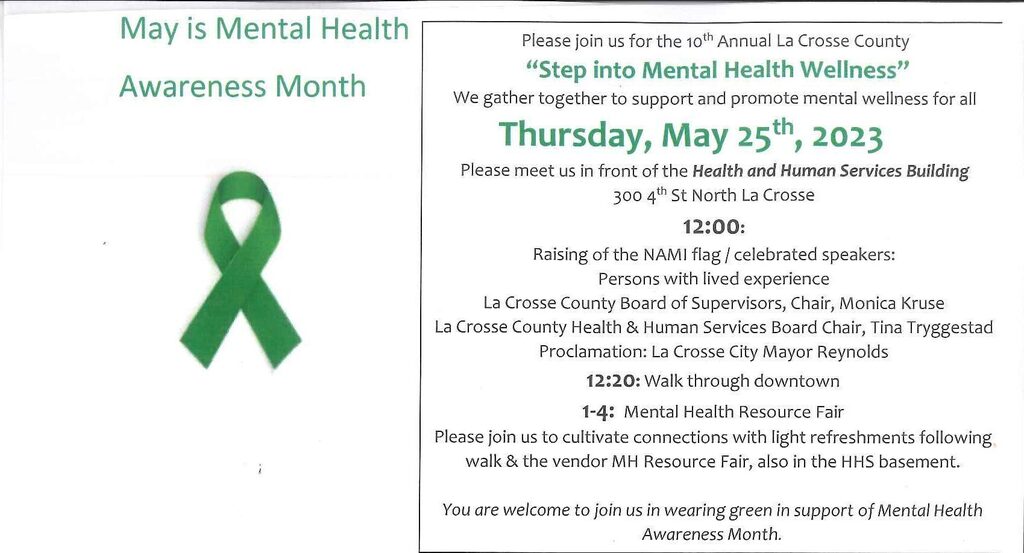 aroundrivercity's tweet photo. NEW EVENT! Step into Mental Health Wellness #LACROSSEWI #AroundRiverCity https://t.co/Tr4yDZouQ4 https://t.co/tEzGpnZQPU
