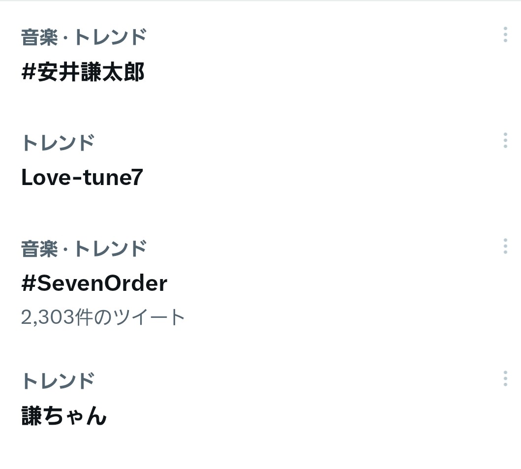 トレンドが凄いことになってる✨

#Lovetune
#7ORDER
#SevenOrder