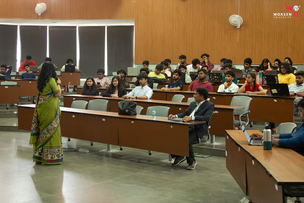 Woxsen's tweet photo. Prof. Sonal Kumar, Professor & Independent Consultant, gave an interesting session on the prominence of Emotional Intelligence in the Age of Artificial Intelligence.
#woxsen #woxsenuniversity #schooloftechnology #engineering #technology #newagelearning #futureyou #hyderabad https://t.co/eWLbX5NAw8