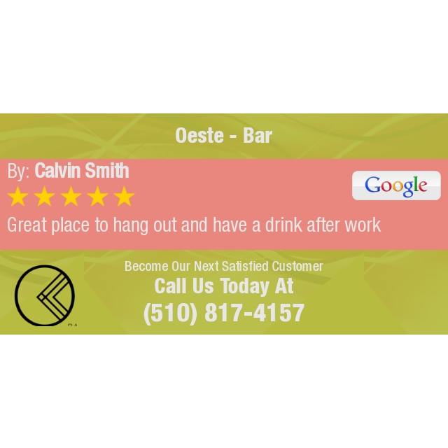 5 Star: Calvin S. "Great place to hang out and have a drink after work" maps.google.com/?cid=911909947…