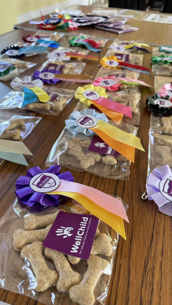 The medals are ready and waiting for the walkers to return triumphant … not forgetting the treat bags and rosettes for our four-legged friends 🐶 #TeamWellChild #MalvernsWalk