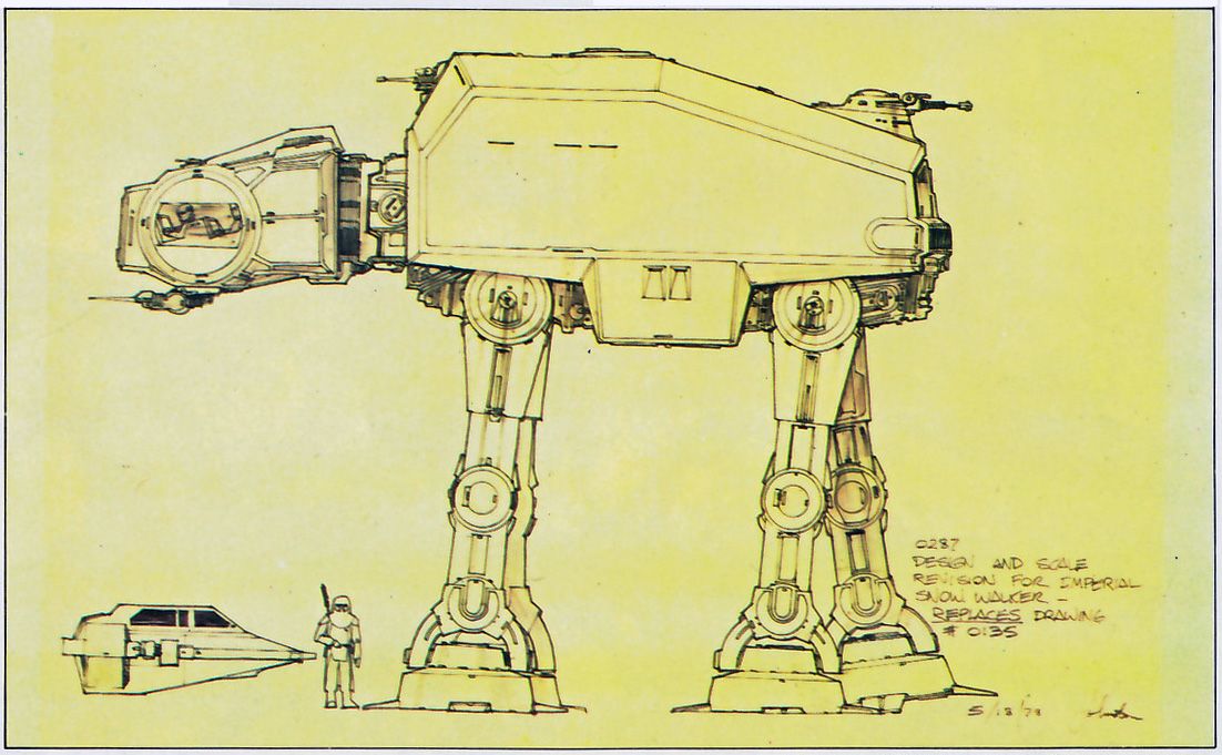 ATRightMovies's tweet photo. One of the most famous images is the AT-ATs. Concept artist Joe Johnstone came up with the idea based on designs that Syd Mead (Blade Runner concept artist) had done for US Steel. And from that, Joe Johnstone designed the look of the AT-ATs.
32/38 https://t.co/mOaS1hLoVX