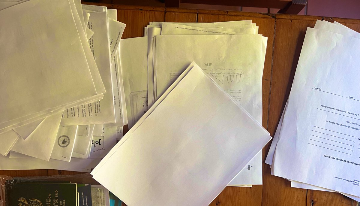 KeshinGovender's tweet photo. @AmbPeschke About 2% of a pine tree 🌲was used for this @GermanEmbassySA application. Around #200pages. Perhaps your service provider @tlsafrica could relook the approach. https://t.co/aRQh82H2Tt