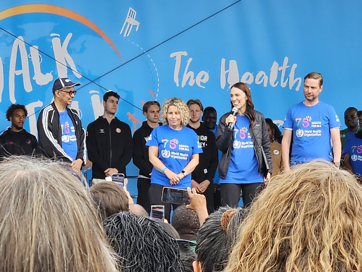 @DrTedros and @jacindaardern kick off #walkthetalk. @ICNurses walk to support #HealthForAll and @UHC2030