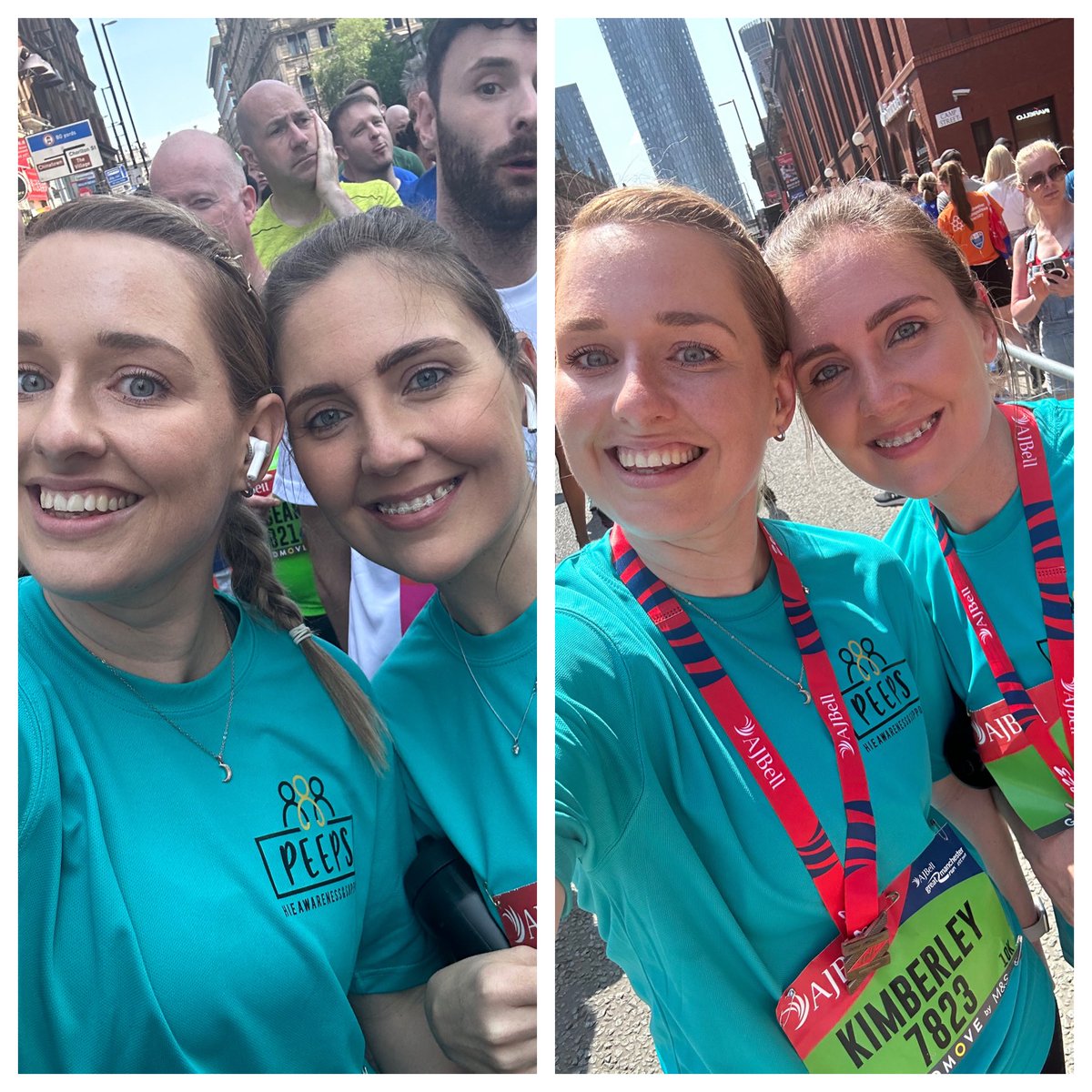 Before and after with my running buddy <a href="/RachaelHeyes/">Rachael Heyes</a>. Very hot Great Manchester Run done for the amazing <a href="/PeepsHie/">@peeps-HIE</a>. Now to the beer garden with <a href="/ClinNegSpeak/">JMW Clin Neg</a> ☀️🏃🏼‍♀️