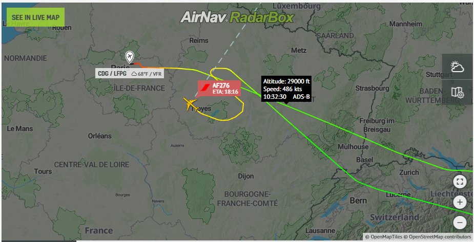 #BREAKING An Air France Boeing 777-300ER has declared an emergency and is returning to Paris CDG. AF276 was due to operate from Paris to Tokyo Narita but turned back halfway through Georgian airspace.

You Can follow the emergency live in the thread below

aviationsourcenews.com/emergency/brea…