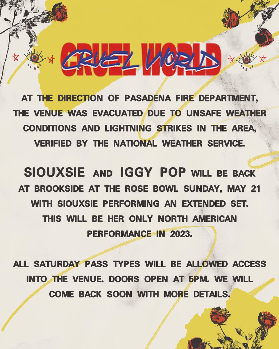 streets_avenues's tweet image. And when you&apos;re feeling sad - can&apos;t imagine happiness. 🎵  You&apos;re disconnected 🎵

#Siouxsie #rescheduled #concert #Pasadena #CruelWorldFestival #IggyPop #Sunday