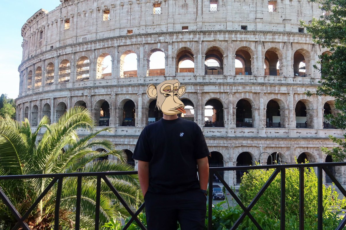 jared_blumberg's tweet photo. Bored in Rome @BoredApeYC https://t.co/6v6aUHPzOM