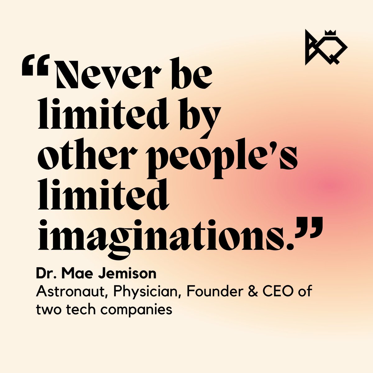 Today, let's honor Dr. Mae Jemison's extraordinary journey and the profound impact she has had on her industry. 💪🏾💫🚀
.
.
.
.
#BlackQueenExcellence #Trailblazer #BlackQueens #motivationalquotes #inspirationalquotes #quoteoftheday