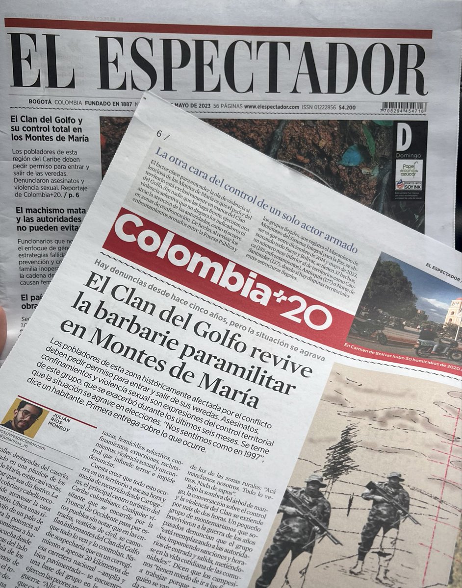 julianrios_m's tweet photo. 🚨Hay una violencia de la que muy poco se ha hablado: la que ejerce el Clan del Golfo en las zonas donde nadie le disputa el control.

Viajé a Montes de María, donde los pobladores deben pedir permiso hasta para salir de sus veredas.

¿Por qué es tan grave lo que pasa? 🧵 👇🏾 https://t.co/QpT1bac5kv