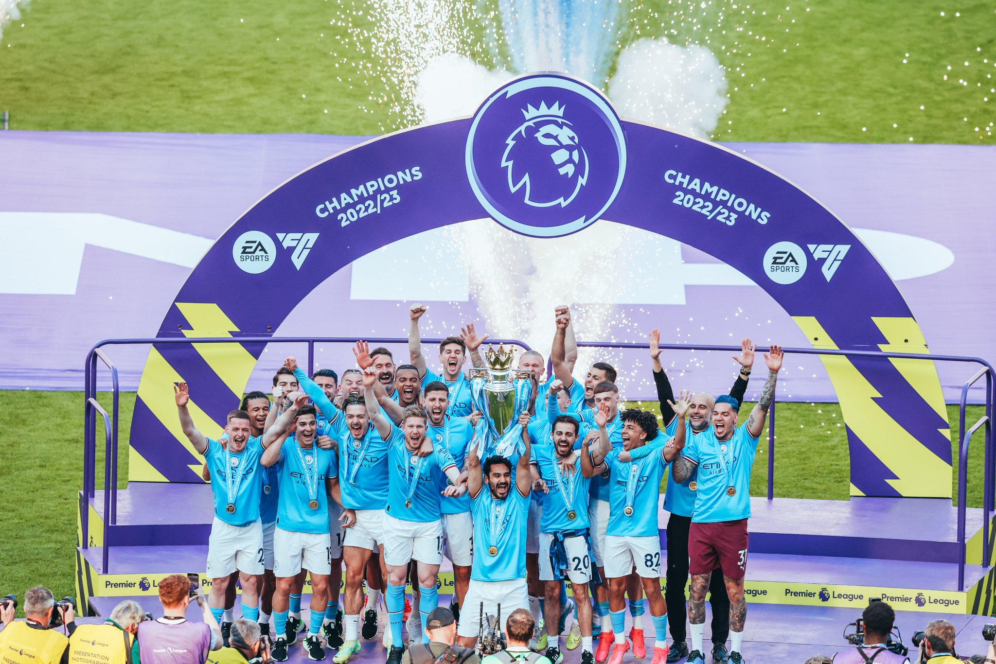 Os números da campanha do Manchester City tricampeão da Premier League