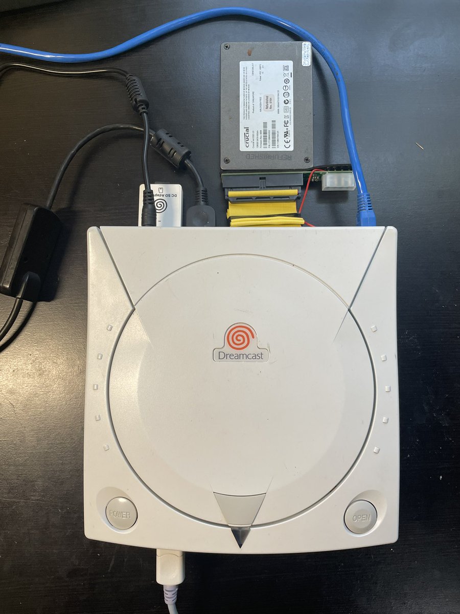 Surgery complete! My dev #Dreamcast: 32MB RAM, switchable BIOS, DreamPSU, Noctua fan, CMOS battery holder, SATA HDD, replacement optical drive, SD card reader, and broadband adapter. #gamedev #RetroComputing