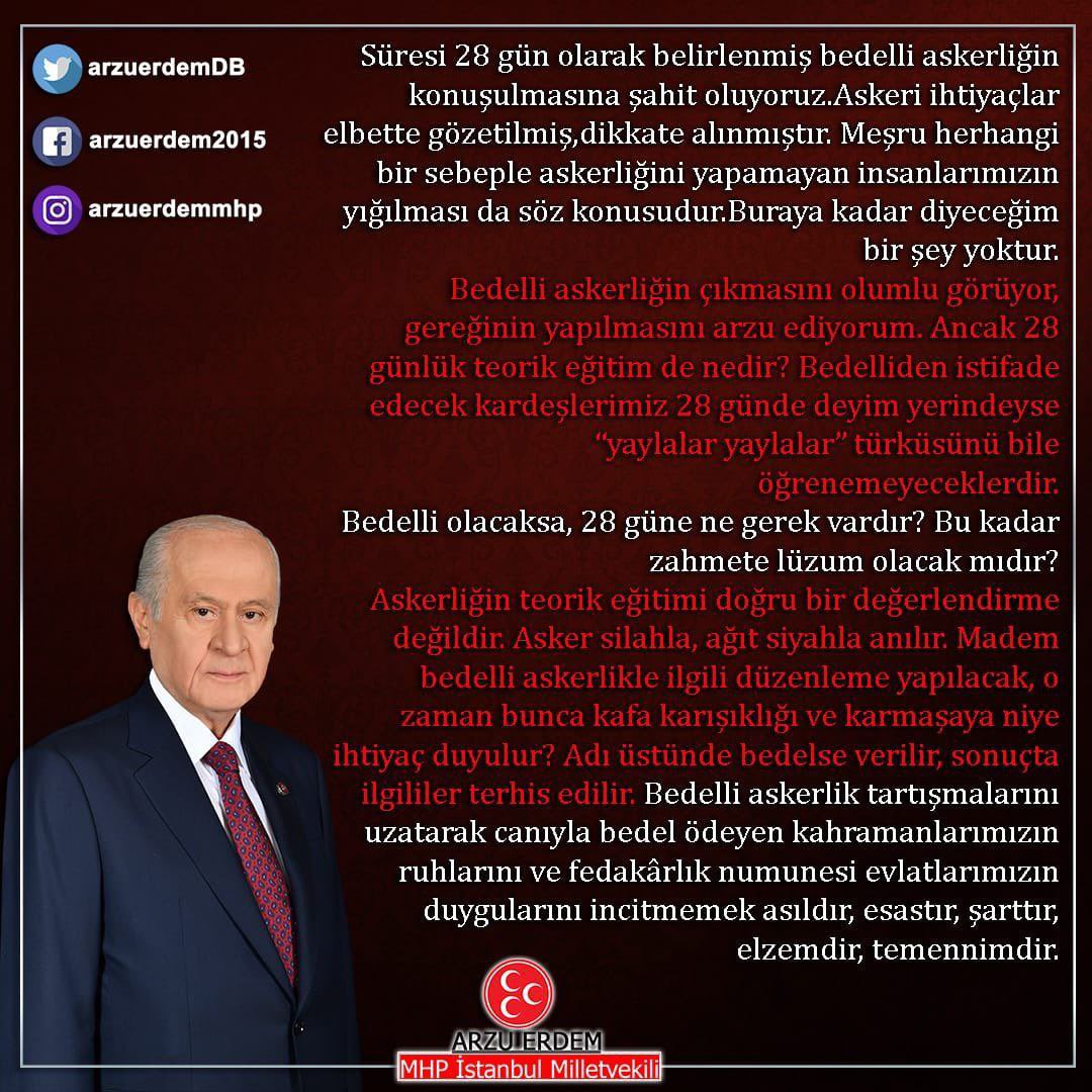#28GunuKaldırTBMM 
Temmuz zammıyla 200.000 TL olacak
-Ücretin makul bir seviyeye çekilmesi.
Kışlasız bedelli veya herkese kendi ilinde 1 haftalık Afad eğitimi verilmesi.
Yoklama ve bakaya cezalarına af getirilmesini talep ediyoruz.
<a href="/RTErdogan/">Recep Tayyip Erdoğan</a> <a href="/iletisim/">T.C. İletişim Başkanlığı</a> <a href="/tcbestepe/">T.C. Cumhurbaşkanlığı</a> @arzuerdemDB