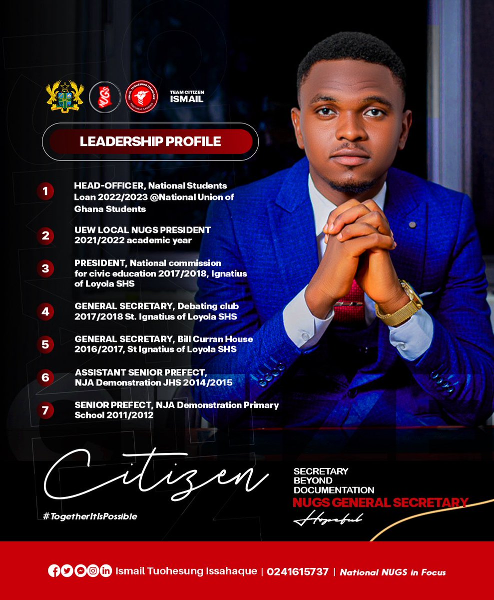 CitizenIsmail's tweet photo. We have wholeheartedly served students at all levels of education in this country of ours.
Let Citizen Ismail lead the 12.5 million (+) Ghanaian students ππ½
#TriedAndTestedLeader
#LetCitizenIsmailLead
#SecretaryBeyondDocumentation
#TogetherItIsPossible.
Thank you ππ½ https://t.co/YUrK2yvymd