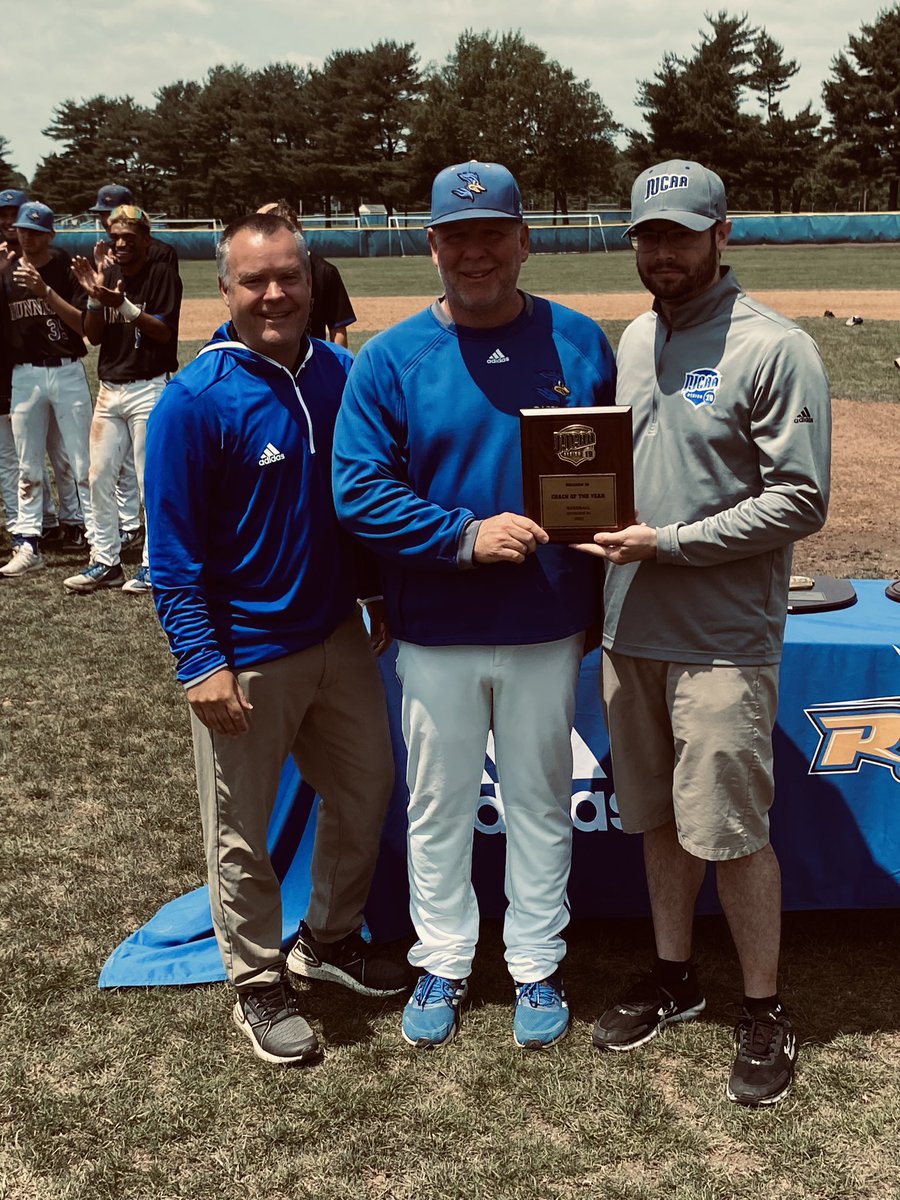 No. 1 Roadrunners claim the North Atlantic District Region 19 championship with 11-3 win over Brookdale. The win punches the Runners' ticket to the NJCAA D III World Series next weekend! Sophomore Aaron Graeber earns tourney MVP for second year in row! Rob Valli is Coach of Year!