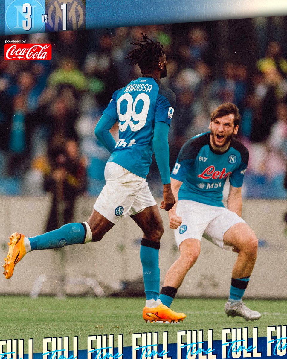 Finita!!! ✅ 

96’ | #NapoliInter 3-1
💙 #ForzaNapoliSempre