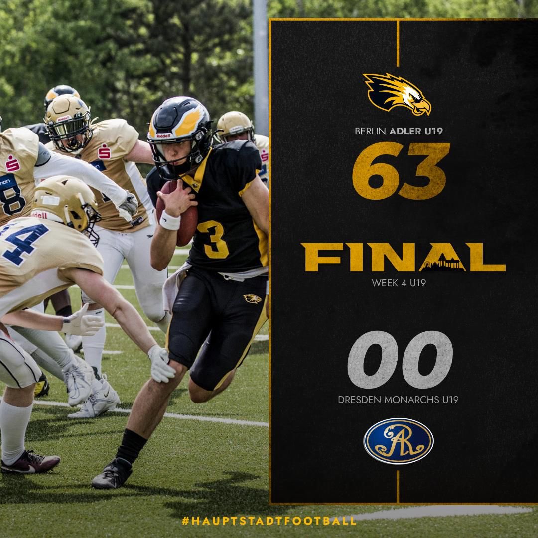 Während die GFL Mannschaft gelernt hat woran sie arbeiten müssen, strahlt unsere A-Jugend Mannschaft bei perfekten Wetter in vollen Zügen!🦅