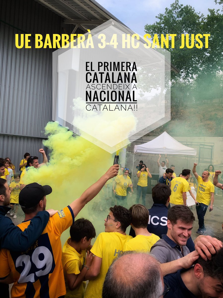 Per acabar d’arrodonir la jornada històrica pel club, el nostre #PrimeraCatalana s’ha imposat a la UE Barberà i és nou equip de #NacionalCatalana #OKNCat 
Moltes felicitats!!! 💙💛 #SantJust