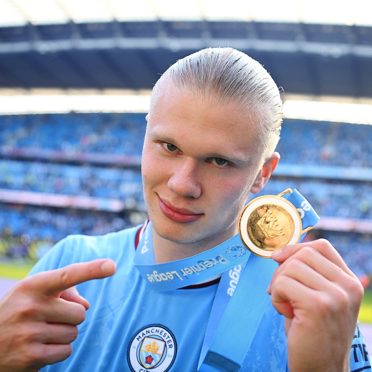 Erling Haaland: “Unreal, honestly. I don’t know what to say. It’s just unreal and I’m so happy!”. 🔵🏆 #MCFC