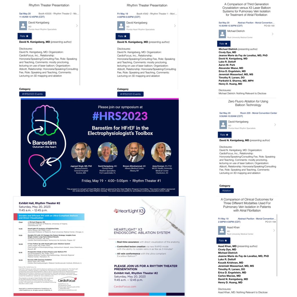 dkenigsberg's tweet photo. @KennethEllenbo1 chaired an amazing  #HRS2023 meeting in #NOLA. ‘Twas great to reconnect with colleagues, it was an honor to have abstracts displayed, present for the scientific sessions on #zerofluoro #ablation, for @CVRx_Inc &amp; @CardioFocusAF #EPeeps https://t.co/5kwhWKlRpp