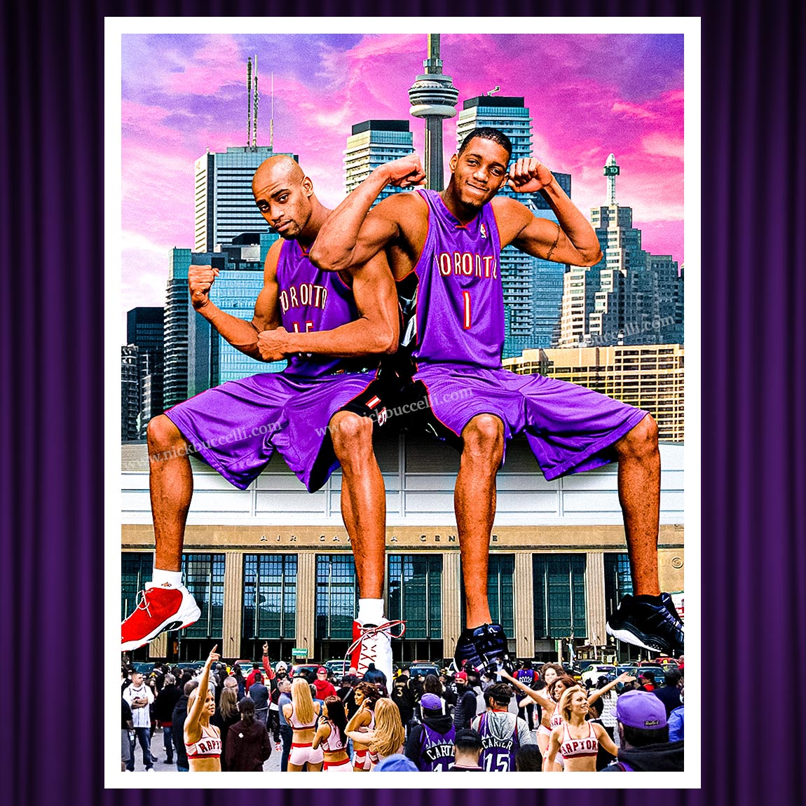 'Vince Carter and Tracy McGrady in Toronto' print available at nickbuccelli.com
.
#NBA #VinceCarter #TracyMcGrady #Toronto #Raptors #basketball #city #print #poster #illustration #art #artwork #graphic #design #AirCanadaCentre