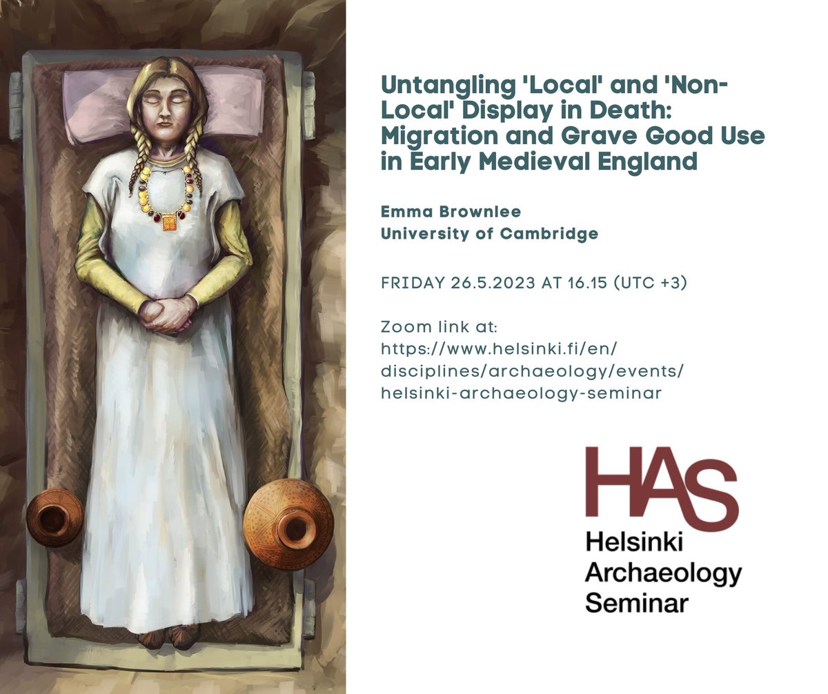 Join us next Friday for #HelsinkiArchaeologySeminar @HelsinkiArch to hear @ECBrownlee talk about #EarlyMedieval graves: