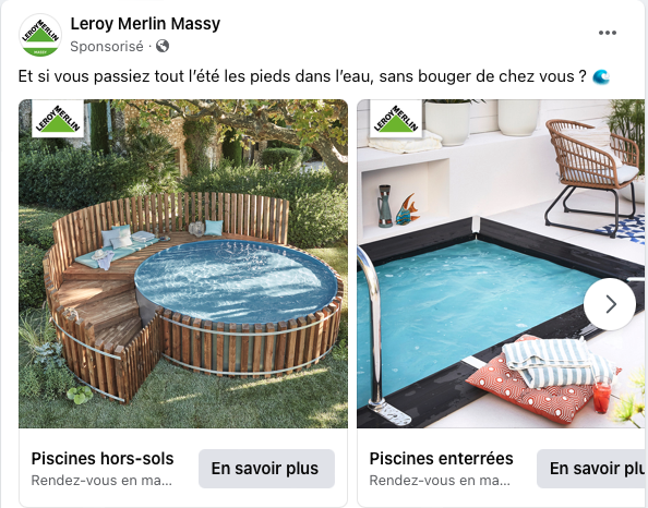 Dites, <a href="/leroymerlinfr/">Leroy Merlin</a>, c'est au titre de votre "responsabilité sociale d'entreprise" que vous faite ce type de publicité, alors que le pays s'apprête à vivre une rude sécheresse cet été ? ⤵️