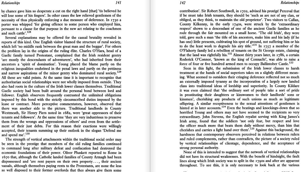 Something I forgot which may top this: Connolly's argument that Anglo-Irish Protestants beat, whipped and tortured their Catholic tenants because those tenants wanted them to.

S. J. Connolly, Religion, Law, and Power: The Making of Protestant Ireland 1660-1760 (Oxford, 1992).