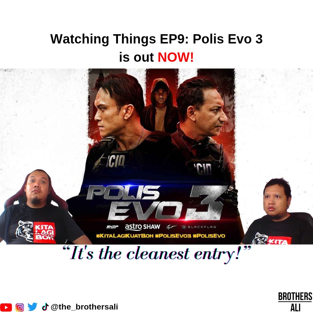 📹 WATCH HERE: youtu.be/npbWuLCwfIk   

We covered a LOT of grounds on our less-than-an-HOUR NON-SPOILER review of Polis Evo 3! In cinemas May 25!📷

#PolisEvo3 #PE3 #PolisEvo #KitaLagiKuatBoh #SkopProductions #WatchingThingswithBA #thebrothersali @AstroShaw @syafiqyusof